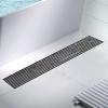 WRJAHCG Stainless Steel Linear Shower Drain with Hair Strainer, 8 × 100 cm view 2