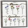 PINFANSHIJIE Personalized Birth Month Flower Name Sign for Mom or Grandma view 2