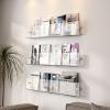 MObyat Wall-Mounted Magazine Rack and Brochure Holder, Clear Acrylic, 3-Pack, 100 cm view 2
