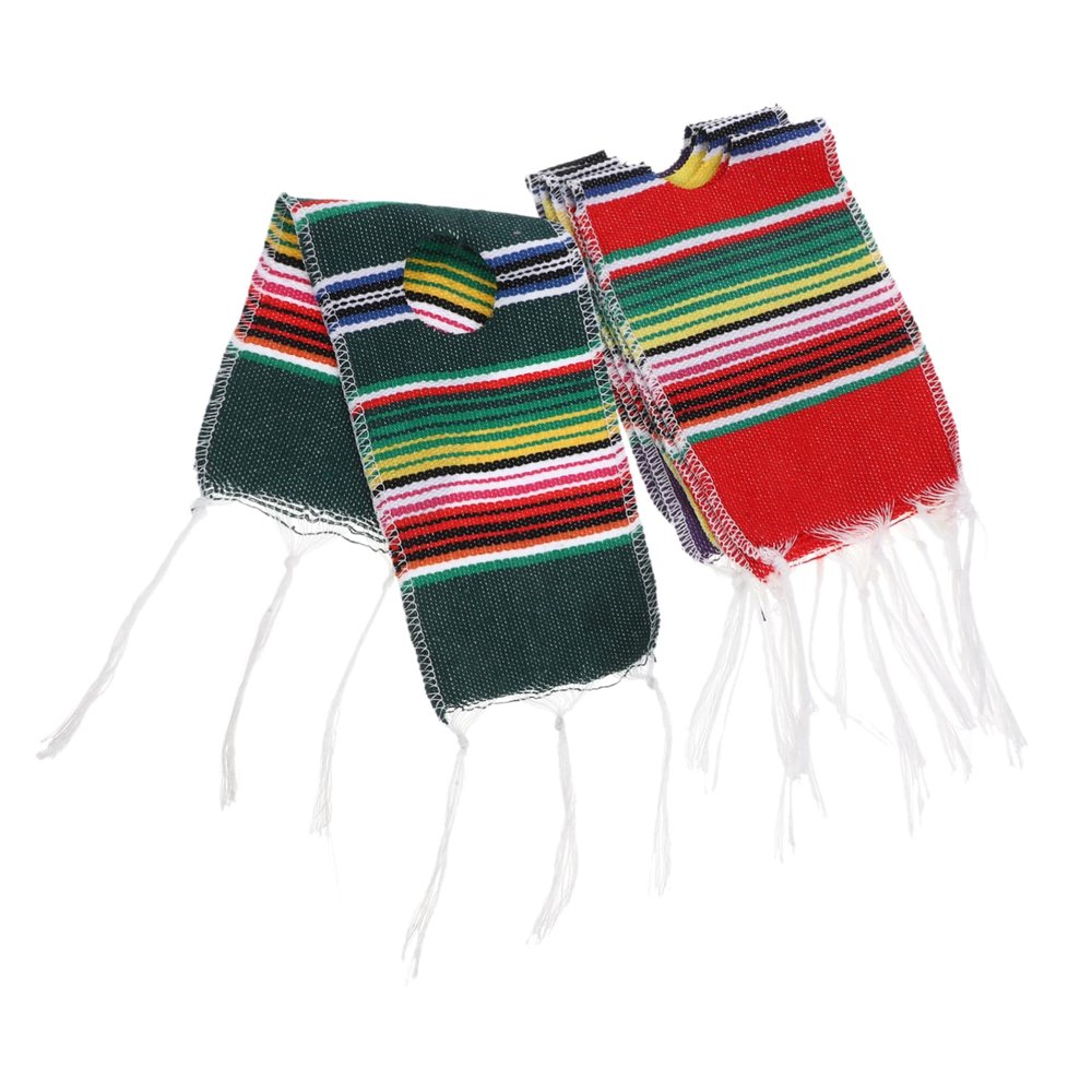 LABRIMP Mexican Bottle Decorations, 4-Piece Cotton Set for Beer and Wine