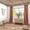 KOUFALL Sheer Linen Curtains for Living Room, 132 x 229 cm, Terracotta Backing view 3