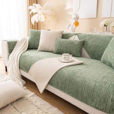 Chenille Herringbone Sofa Cover for Sectional Sofas