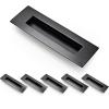 HOMOTEK Recessed Pull Handles for Sliding Doors, Rectangular, Black, 15.2 cm, 6-Pack view 1