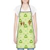 Lrtyuasq Happy Frog Apron, Waterproof, Adjustable, with Pockets, Green Pattern, One Size view 2