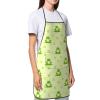 Lrtyuasq Happy Frog Apron, Waterproof, Adjustable, with Pockets, Green Pattern, One Size view 3