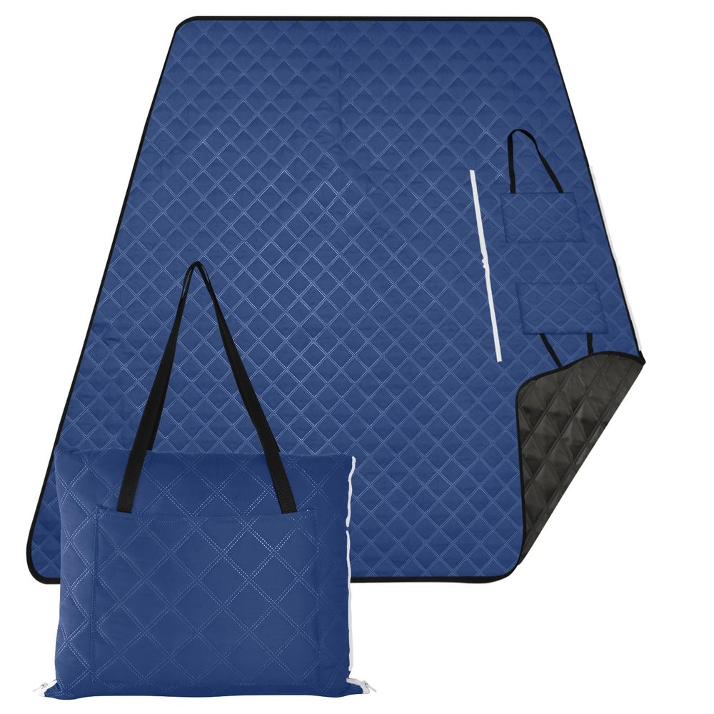 ODAWA Sapphire Folding Picnic Blanket, Compact Travel Blanket, Beach Blanket for Spring, Summer, Camping, Beach and Park, 203.2 x 299.7 cm
