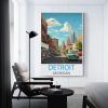 HSAYYIII Vintage Detroit, Michigan Travel Poster, 50 x 75 cm, Canvas Wall Art view 3