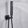 Black Thermostatic Rain Shower System with Swivel Tub Spout view 2