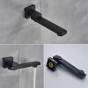 Black Thermostatic Rain Shower System with Swivel Tub Spout view 3
