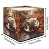 Mintoprints 33 x 33 cm Coffee-Colored Fabric Storage Cube with Handles view 2