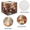 Mintoprints 33 x 33 cm Coffee-Colored Fabric Storage Cube with Handles view 3