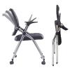 Ergonomic Folding Office Chair with Wheels, Armrests, Black view 1