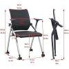 Ergonomic Folding Office Chair with Wheels, Armrests, Black view 3