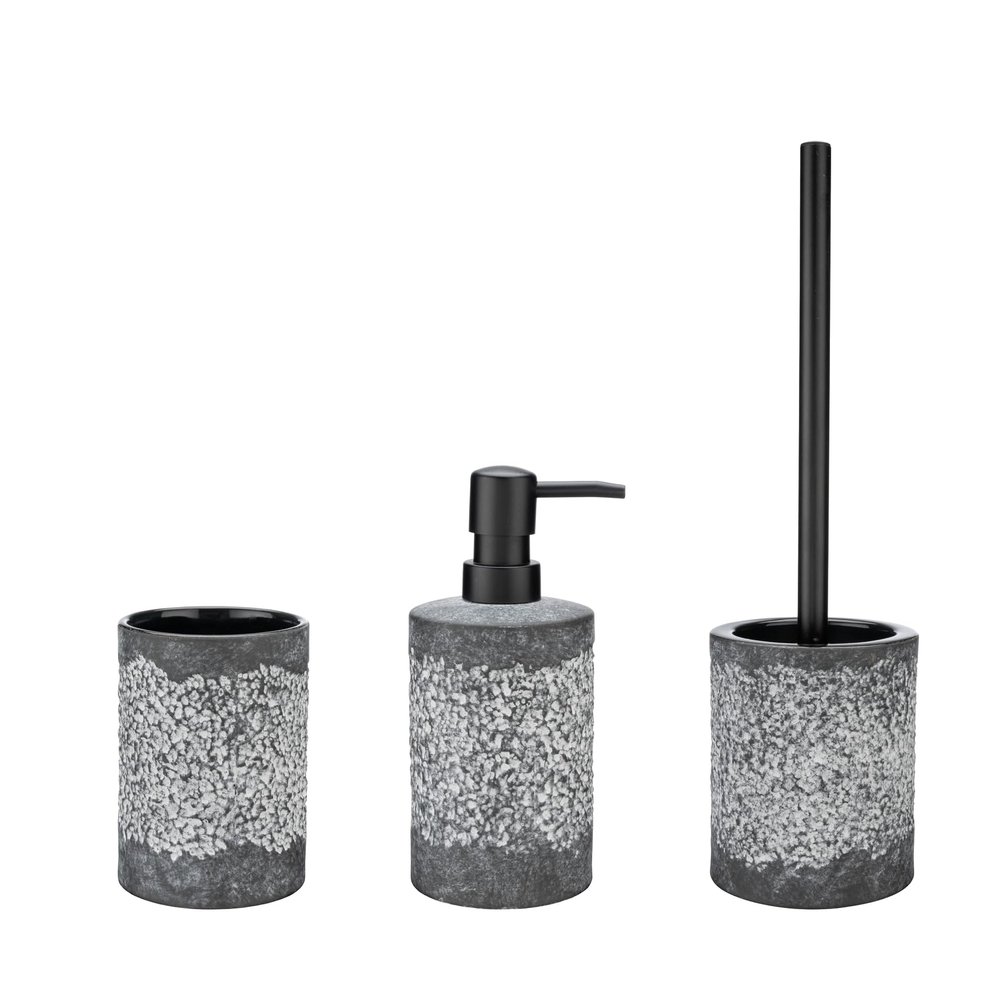 WENKO Anfo Bathroom Accessory Set, Gray, 3-Piece