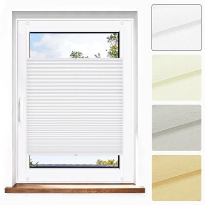 Jalousiescout Klemmfix Pleated Blind 115 x 110 cm, White