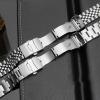 BOLEXA Stainless Steel Arc Mouth Watch Band, Quick-Release Metal Men's Watch Strap, 22 mm (Color: A-silver, Size: 22 mm) view 3