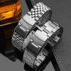 BOLEXA Stainless Steel Arc Mouth Watch Band, Quick-Release Metal Men's Watch Strap, 22 mm (Color: A-silver, Size: 22 mm) view 4
