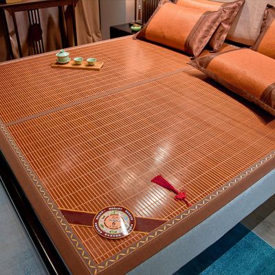 Foldable Rattan Bamboo Cooling Mattress Pad with Pillowcases
