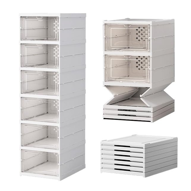 PAIDE P Foldable Shoe Organizer, 6 Compartments