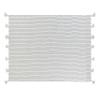 Chenille Throw Blanket, White/Off-White, 150 x 200 cm, Striped with Tassels, Modar view 4