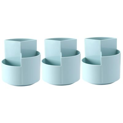 NUOBESTY 3-Compartment Rotating Pen Holder for Cosmetics and Office Supplies