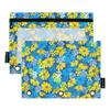 Wudan Summer Meadow Blue Floral 3-Ring Binder Pencil Pouches, 2-Pack view 1