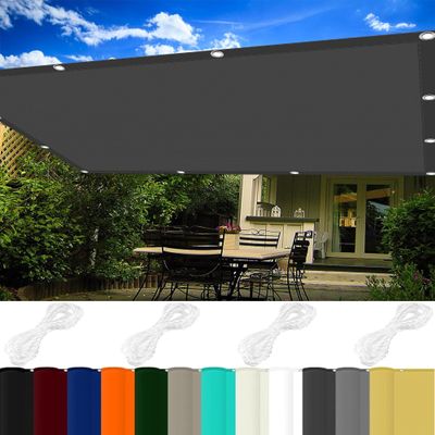 Waterproof Sun Shade Sail 4.5 x 8.5 m, 98% UV Protection, Rectangular, Dark Gray