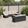 LAPOOH 11-Piece Garden Sofa Set with Cushions, Black Poly Rattan view 1