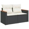 LAPOOH 11-Piece Garden Sofa Set with Cushions, Black Poly Rattan view 4