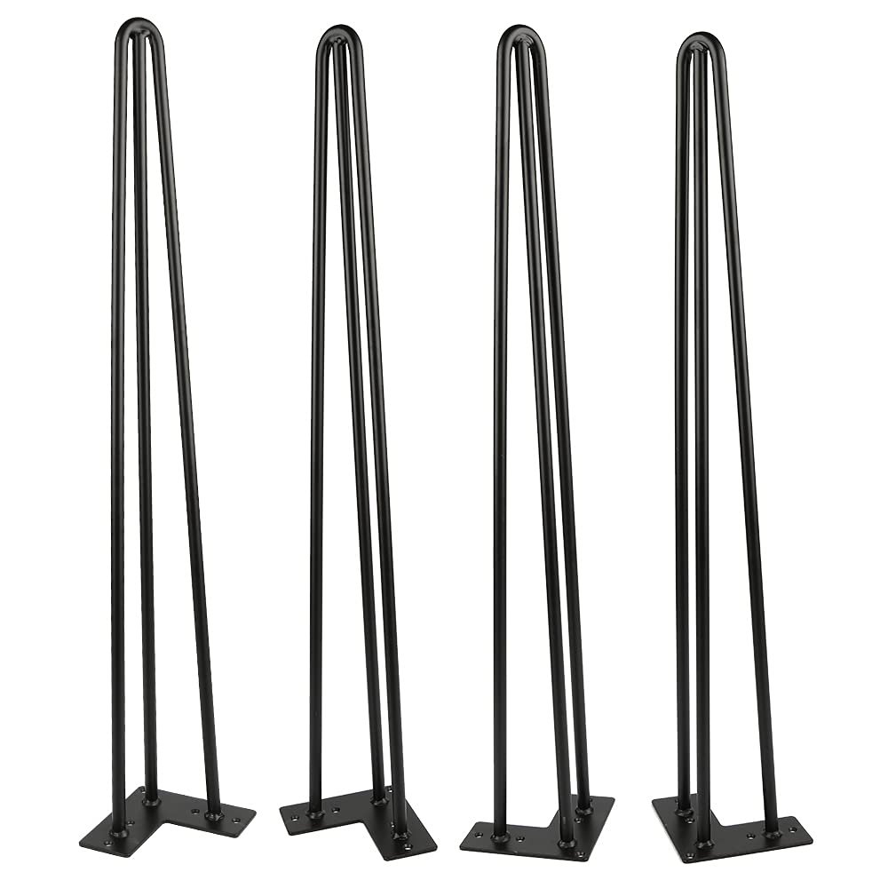 4 Hairpin Table Legs, 71 cm, Metal DIY Legs for Coffee or Dining Tables, Black