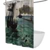 Édouard Manet Sea Landscape Boat Fabric Shower Curtain, 100W x 200L cm view 1