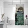 Édouard Manet Sea Landscape Boat Fabric Shower Curtain, 100W x 200L cm view 2