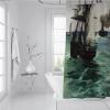 Édouard Manet Sea Landscape Boat Fabric Shower Curtain, 100W x 200L cm view 3