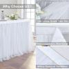 Lukery Tulle Table Skirt for Party Decor, 80 x 100 cm, Sky Blue view 3