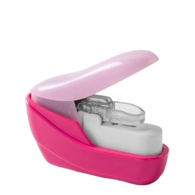 XPJYUA Mini Staple-Free Stapler, Easy-Use Desktop Stapler, Rose Red