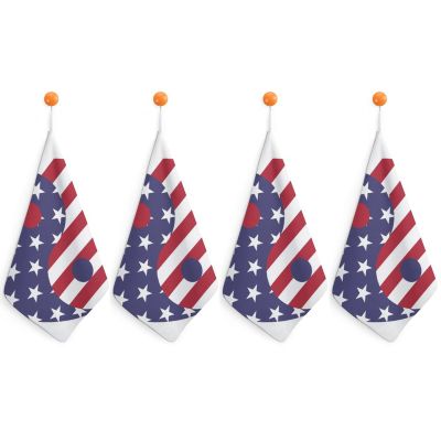 QUEWIQR American Flag Hanging Hand Towels, Drying Dish Towels for Bathroom and Kitchen, 4PCS