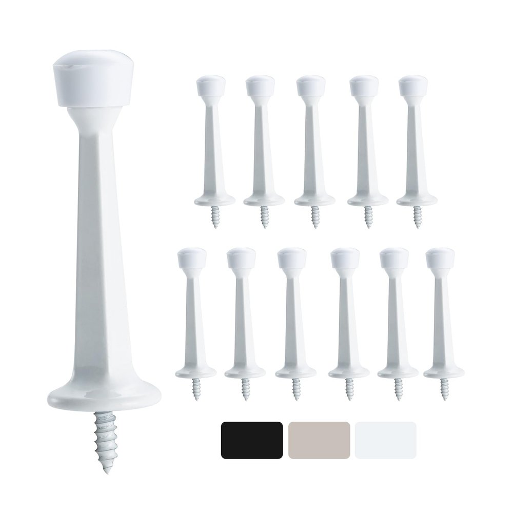 HOME MASTER HARDWARE Door Stops, 7.6 cm, White, 12-Pack
