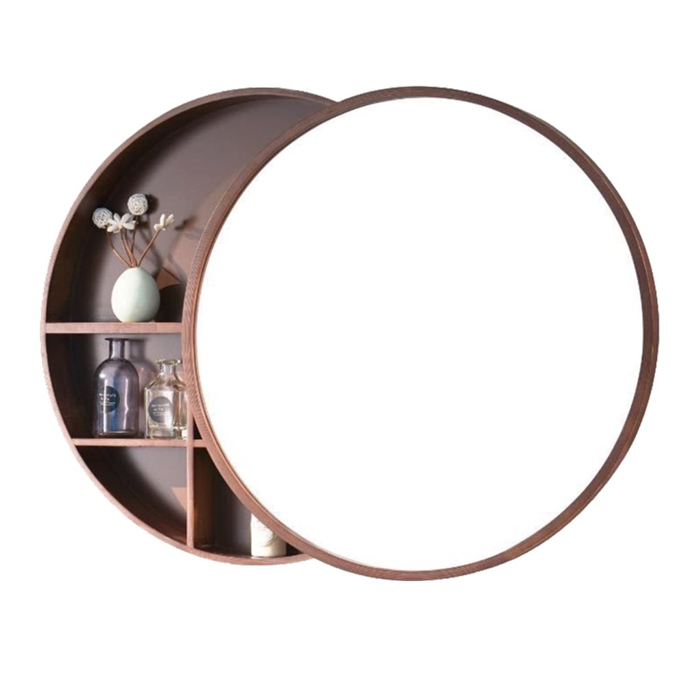 Generic Bathroom Cabinet, Wall-Mounted Round Medicine Cabinet with Mirror, 2-in-1 Storage Cabinet