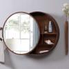 Generic Bathroom Cabinet, Wall-Mounted Round Medicine Cabinet with Mirror, 2-in-1 Storage Cabinet view 2