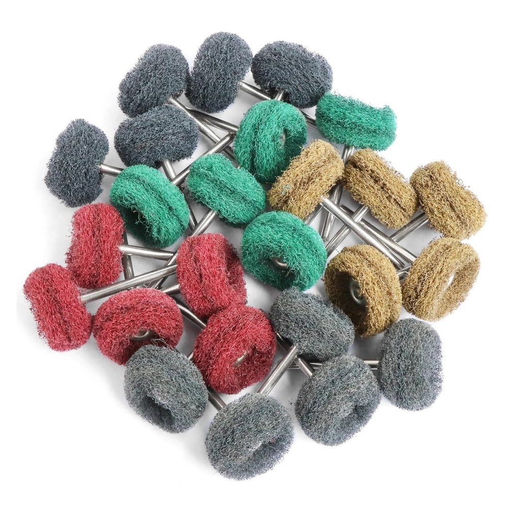 Mini Drill Abrasive Brush, 2.35 mm/3 mm Shank, Nylon Polishing Wheel for Rotary Tool Accessory Set (25-Piece Assortment, 2.35 mm)