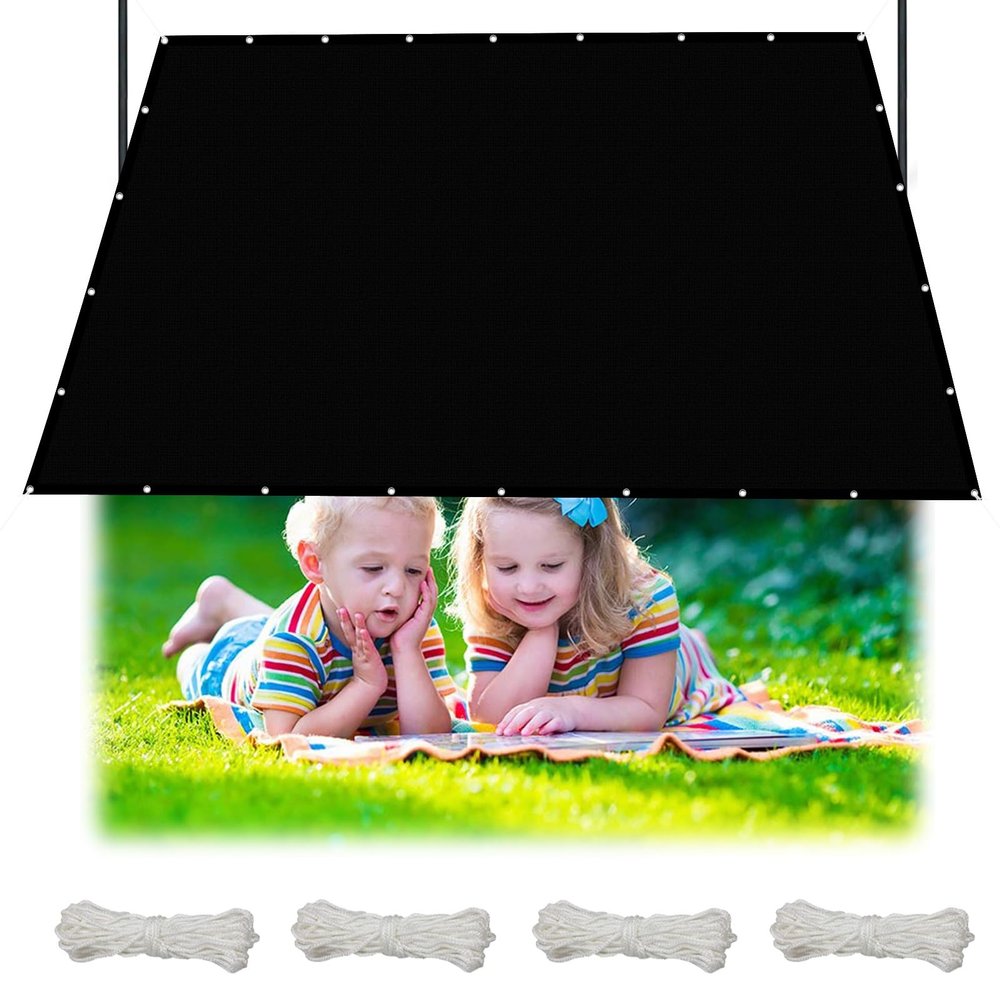 Waterproof Rectangular Sun Shade Sail 3.8 x 10 m, Black