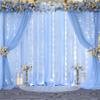 Shillance Light Blue Chiffon Backdrop with Lights for Parties and Photo Shoots, 1.5 x 3 m, 2 Panels view 1