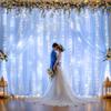Shillance Light Blue Chiffon Backdrop with Lights for Parties and Photo Shoots, 1.5 x 3 m, 2 Panels view 2