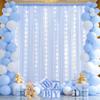 Shillance Light Blue Chiffon Backdrop with Lights for Parties and Photo Shoots, 1.5 x 3 m, 2 Panels view 4