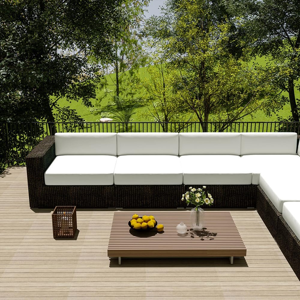 YURRO Outdoor Bench Cushion Cover, Waterproof, White, 50 x 45 x 10 cm