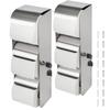 Desyeryamimi Lockable Toilet Paper Holder, 3-Roll Stainless Steel Wall Mount, Double-Roll Dispenser for Bathroom/Toilet, 2-Pack view 1