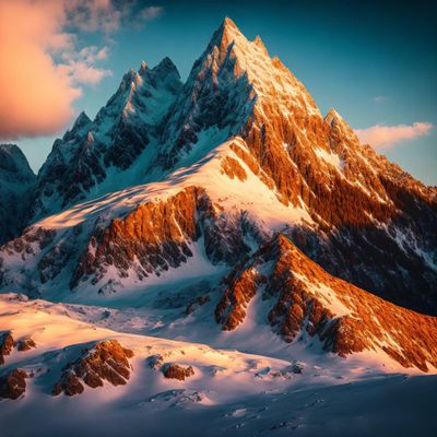 ZHAOSHAN Canvas Wall Art, 58 x 90 cm, Unframed, Shades of Mountain Scape