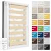 Estika Clamp-Fix Double Roller Blind, No Drilling, 112 x 220 cm, Beige – Day & Night Privacy Blind view 1
