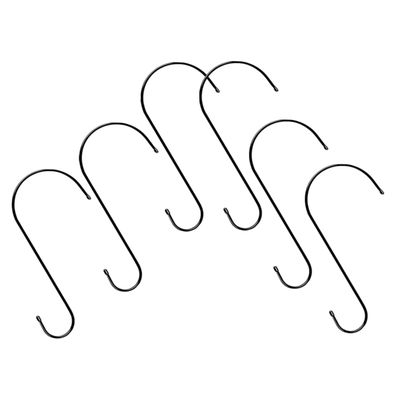Gogogmee 6-Pack Black Iron Hooks for Hanging Plants and Artificial Flowers