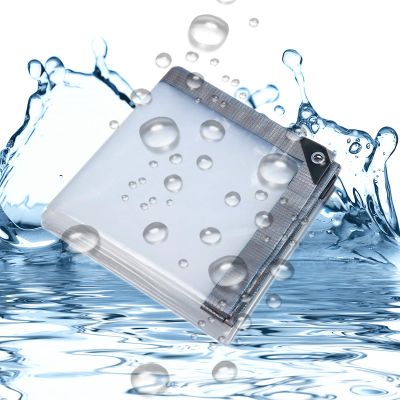 FIDSEJEONA Transparent Waterproof Tarp 8.5 x 7 m with Grommets